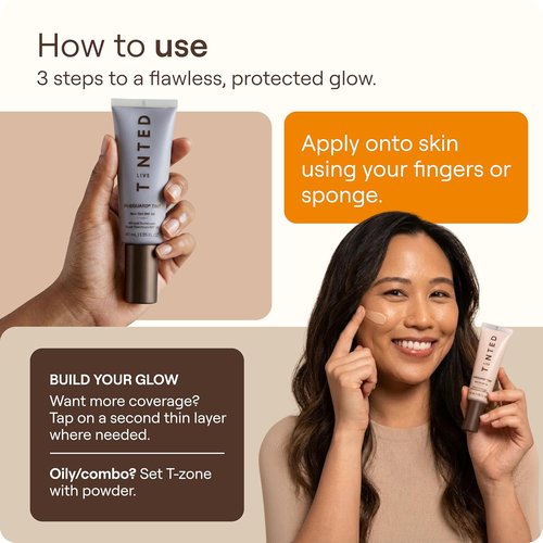 Live Tinted Hueguard Skin Tint SPF 50 - Tinted Mineral Sunscreen with Light-Medium Buildable Coverage With a Hydrating and Radiant Finish - Water and Sweat Resistant, 1.35 fl oz - Shade 07