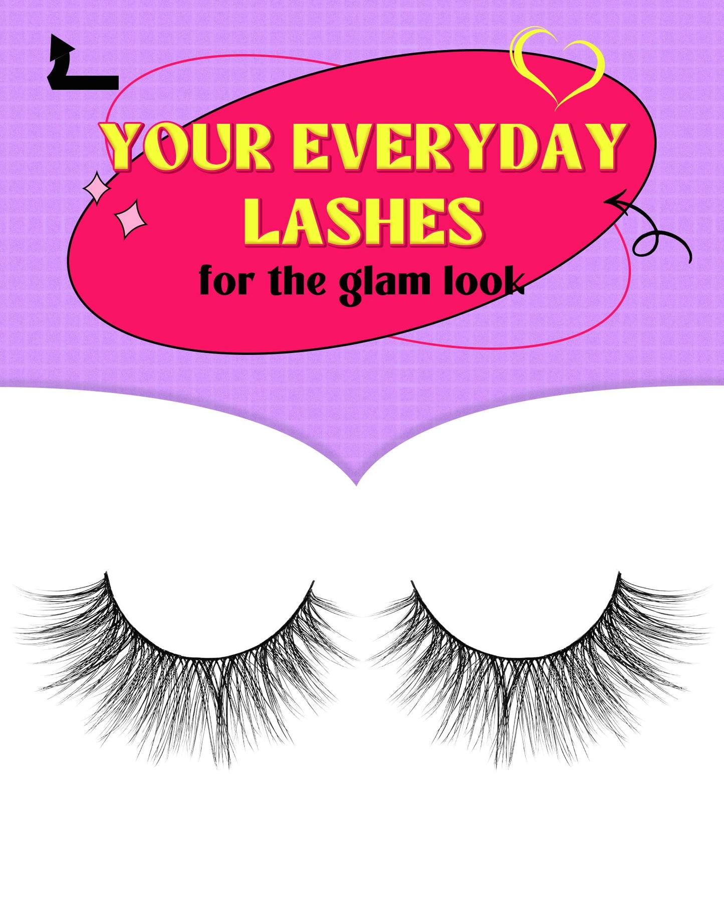 Onlyall Natural Lashes Wispy Lashes Natural Look False Eyelashes Natural Flared Eyelashes False Eye Lashes Soft Fluffy Lashes 7 Pairs D6 Volume-13mm