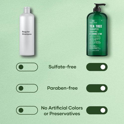 Botanic Hearth Tea Tree Shampoo - Fights Dandruff & Dry Scalp with Vitamin C & Essential Oils | 16 fl oz