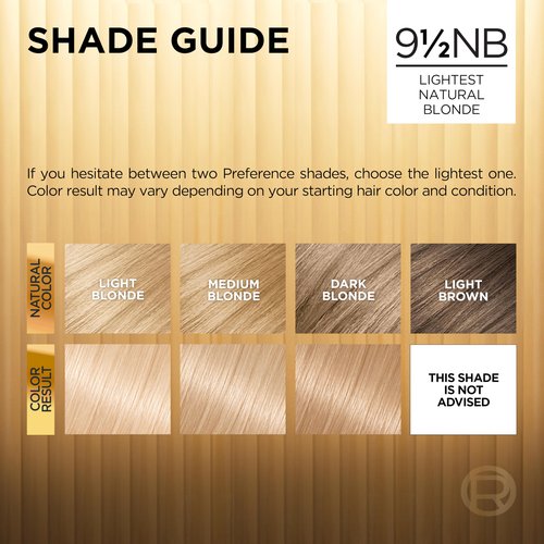 L'Oreal Paris Superior Preference Luminous Fade-Defying Permanent Hair Color, Hair Dye For Up to 9 Weeks of Radiance, Lightest Natural Blonde 9.5NB, 1 Hair Dye Kit (Pack of 3)