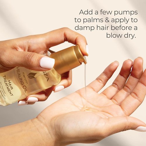 L'ANZA Keratin Healing Oil Hair Treatment Repairs Dry, Damaged Hair, Split Ends, Smooths Flyaways, Adds Silky Shine, Color Safe Anti Frizz, Heat & UV Protection Anti-Humidity, Sulfate Free