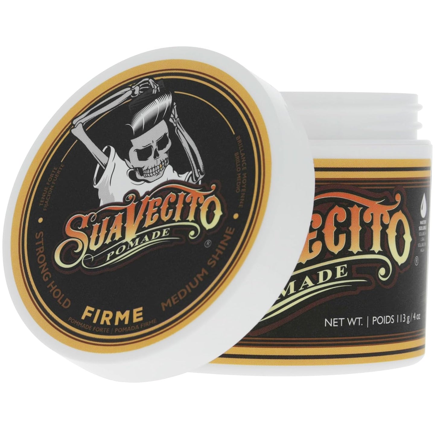 Suavecito Pomade Firme | Strong Hold Hair Pomade for Men - 4 oz, 2 Pack - Medium Shine, Easy to Wash Out