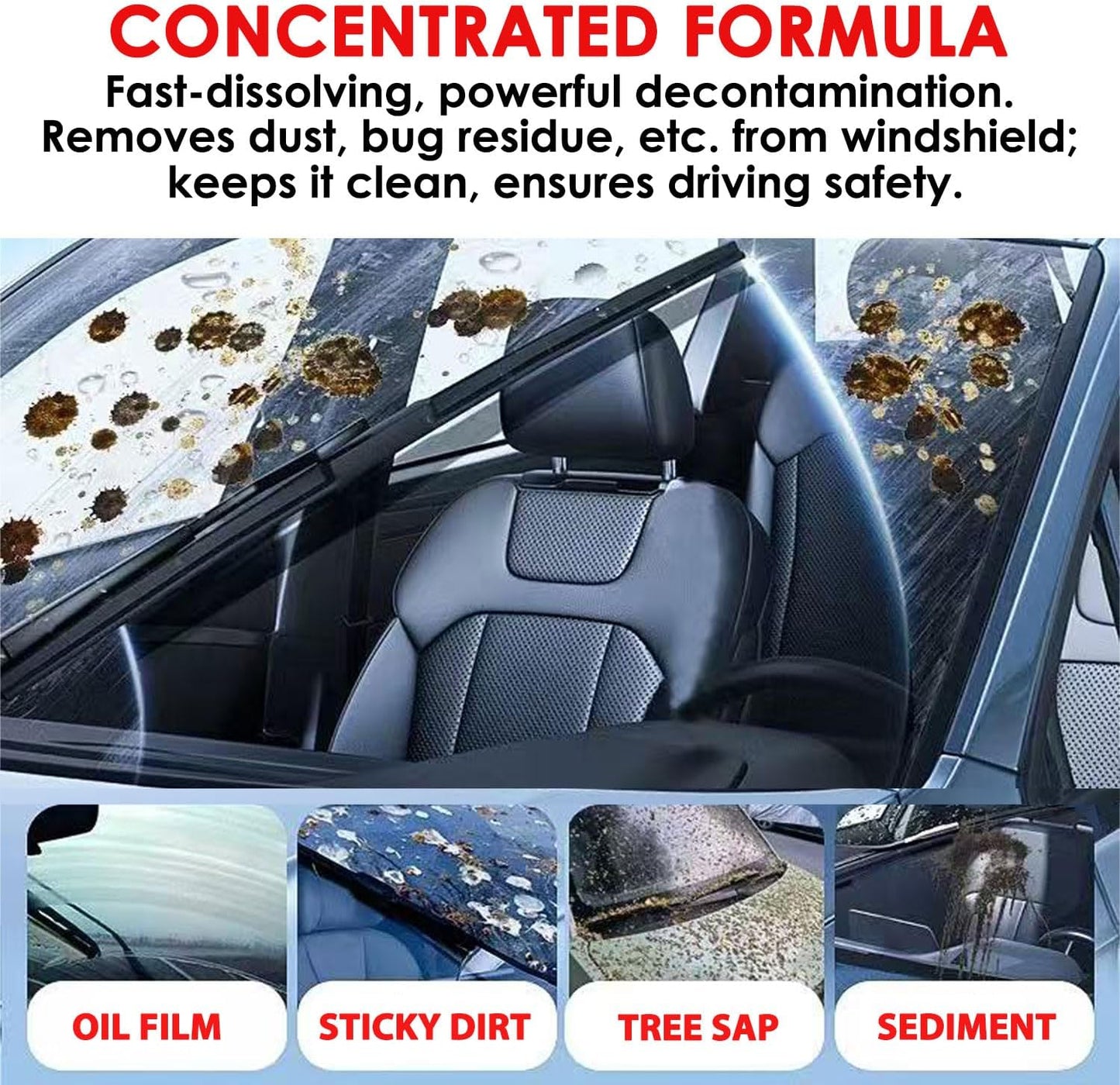 Skiennix Windshield Washer Cleaning Tablets - 210 PCS Effervescent Car Glass Cleaner Concentrate