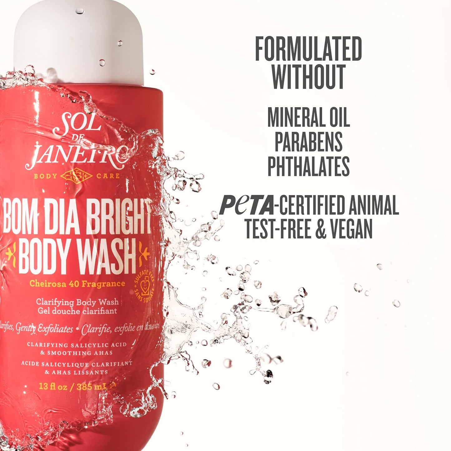 Sol de Janeiro Bom Dia Body Wash - Brightening AHA & BHA Formula for Radiant Skin