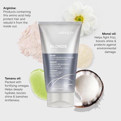 Joico Blonde Life Color Enhancing Masque - Color Depositing Treatment for Blonde Hair | Fortified With Monoi & Tamanu Oil