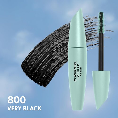 CoverGirl Lash Blast Clean Volume Mascara, Vegan Formula, Volumizing, Smudge-Proof, Very Black, 1 Count