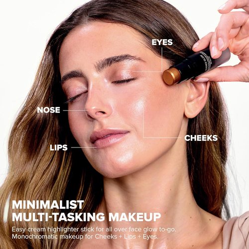 Nudestix Nudies Glow Highlighter Stick - Multi-Use Cream Highlighter for Cheeks, Eyes & Body | Dewy Radiance, Vegan & Travel-Friendly