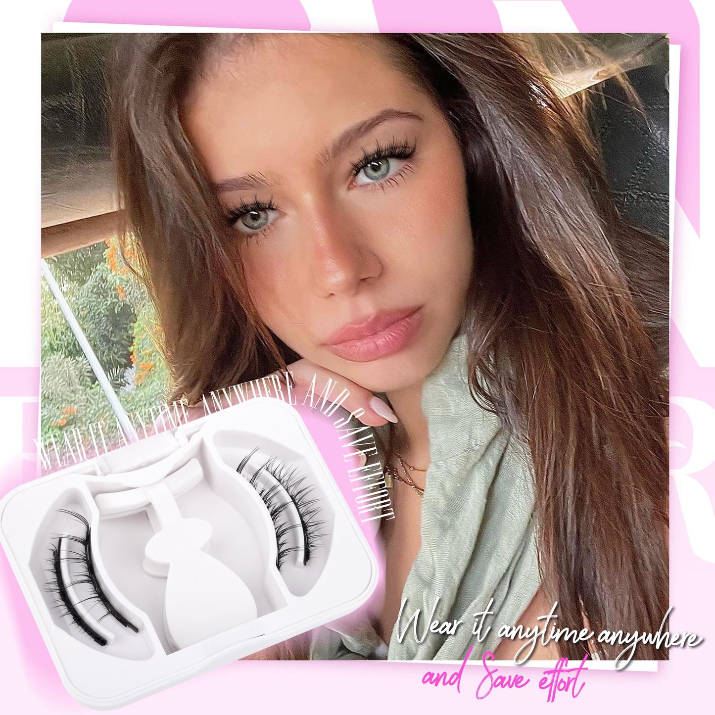 Magnetic Eyelashes without Eyeliner Reusable Magnetic Eyelashes Natural Look Magnetic Eyelashes with Applicator Manga Lashes with Magnets Wispy Magnetic Lashes by Lanflower