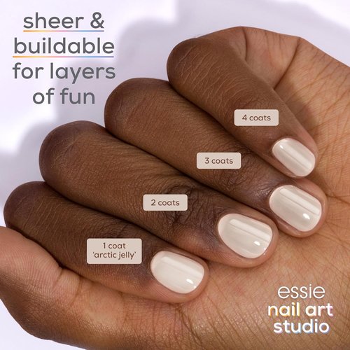 Essie Nail Art Studio Jelly Gloss Polish - Vegan Sheer White Nail Polish, Arctic Jelly, 0.46 Fl Oz