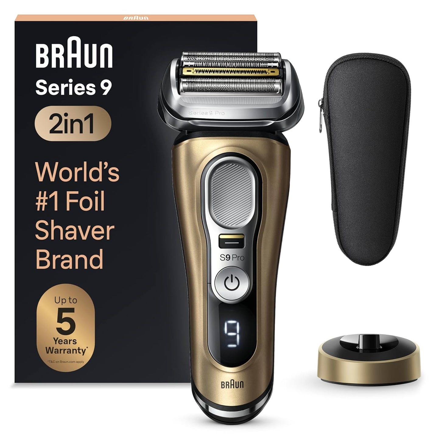 Braun Series 9 Pro 9419s Electric Shaver - Wet & Dry Razor with ProLift Trimmer & 4+1 Head