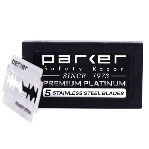 Parker 76R Heavyweight Butterfly Safety Razor - Gunmetal Finish & Long Knurled Handle for Precision Shaving