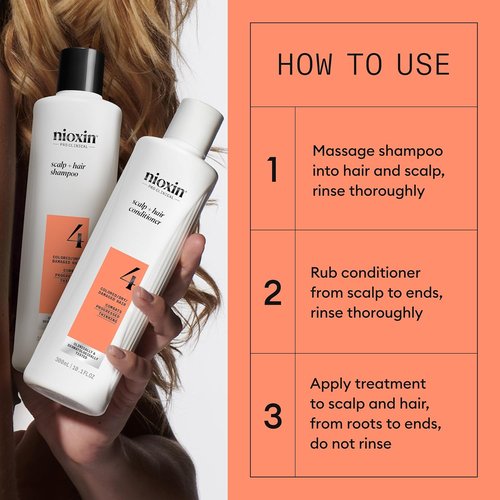 Nioxin Scalp + Hair Thickening System Kits - Boost Density for Natural, Colored & Damaged Hair | 3-Month Supply with Niacinamide & Biotin
