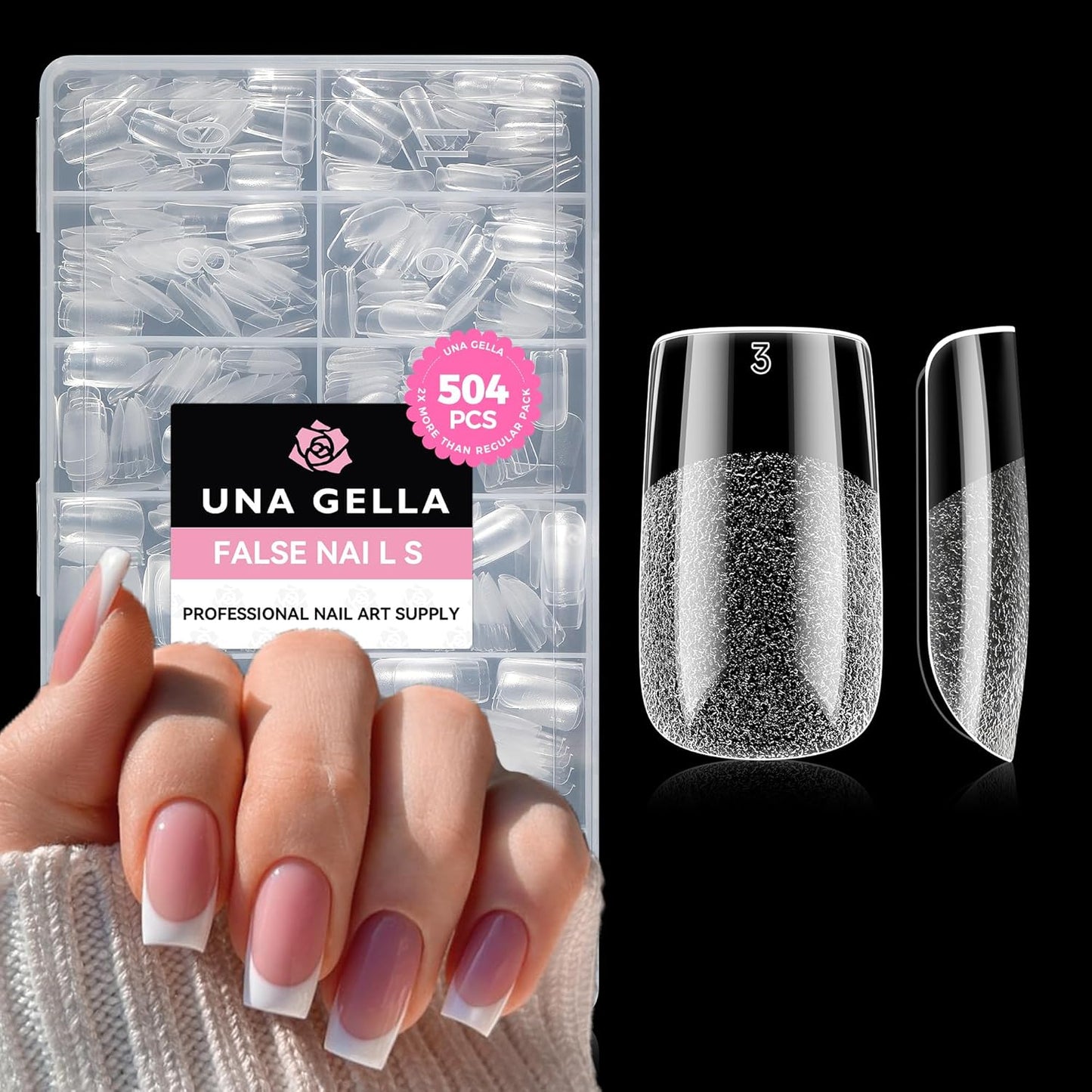 UNA GELLA Gel Nail Glue, Solid Nails Gl ue Gel 40g Lamp Curing Needed Soak Off G LUE Strong Nail G LUE G el for Acrylic Fake Nails Tips Extension Press On Nails for Gelly Tips