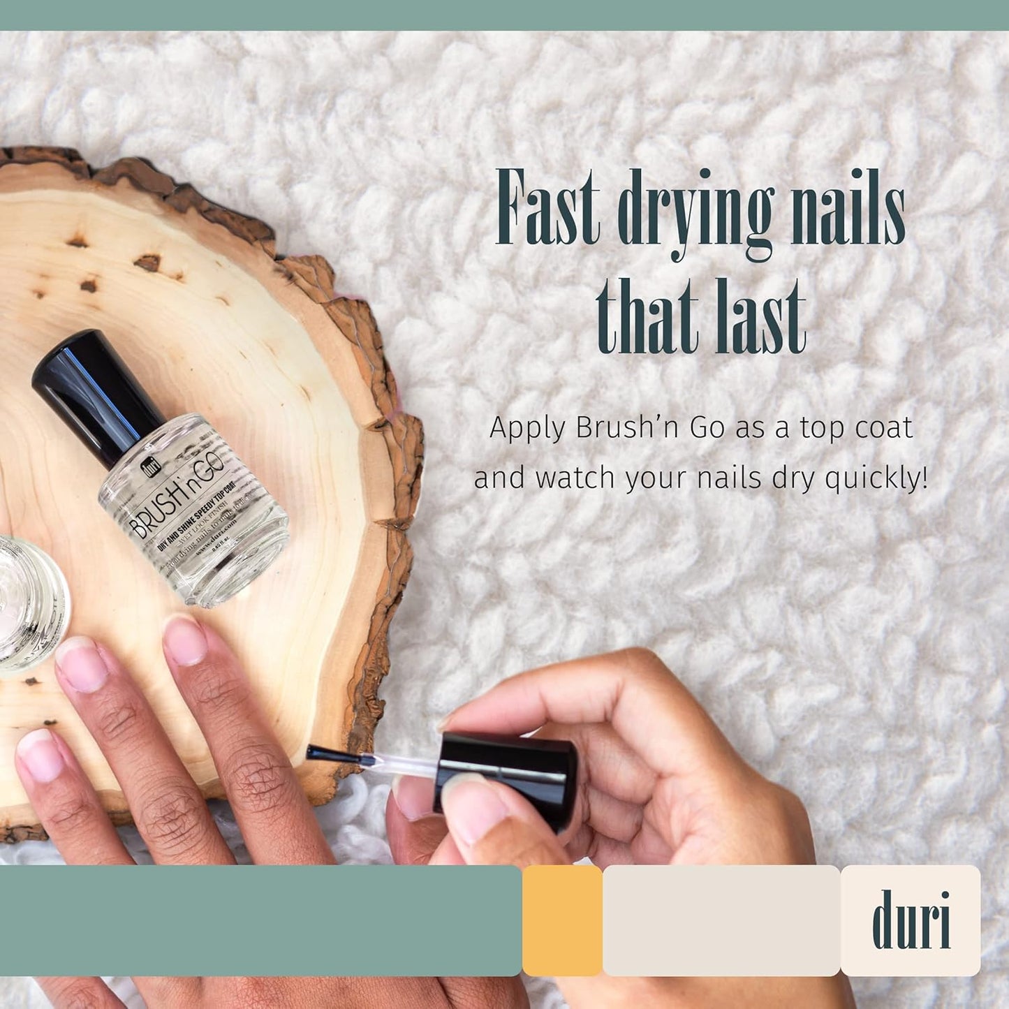 Duri Brush'n Go Dry and Shine Top Coat - Fast-Drying Nail Polish, 0.45 fl. oz. (Single Pack)