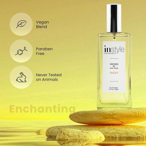 Instyle Fragrances | Women's Eau de Toilette Inspired by Marc Jacobs' Daisy - Clean, Vegan, 3.4 Fl Oz