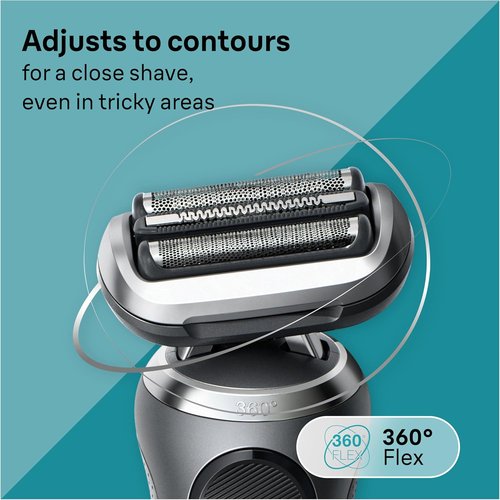 Braun Electric Shaver Series 7 7127cs - Waterproof Wet & Dry Shaving with Turbo & Gentle Modes | Space Grey