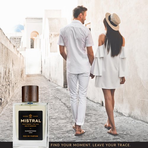 Mistral Men’s Cologne – Sandstone Eau de Parfum | Earthy & Spicy Masculine Scent with Lemon, Patchouli & Orange Blossom | Cruelty-Free & Long-Lasting Perfume for Men, Made in France - 3.4 Oz
