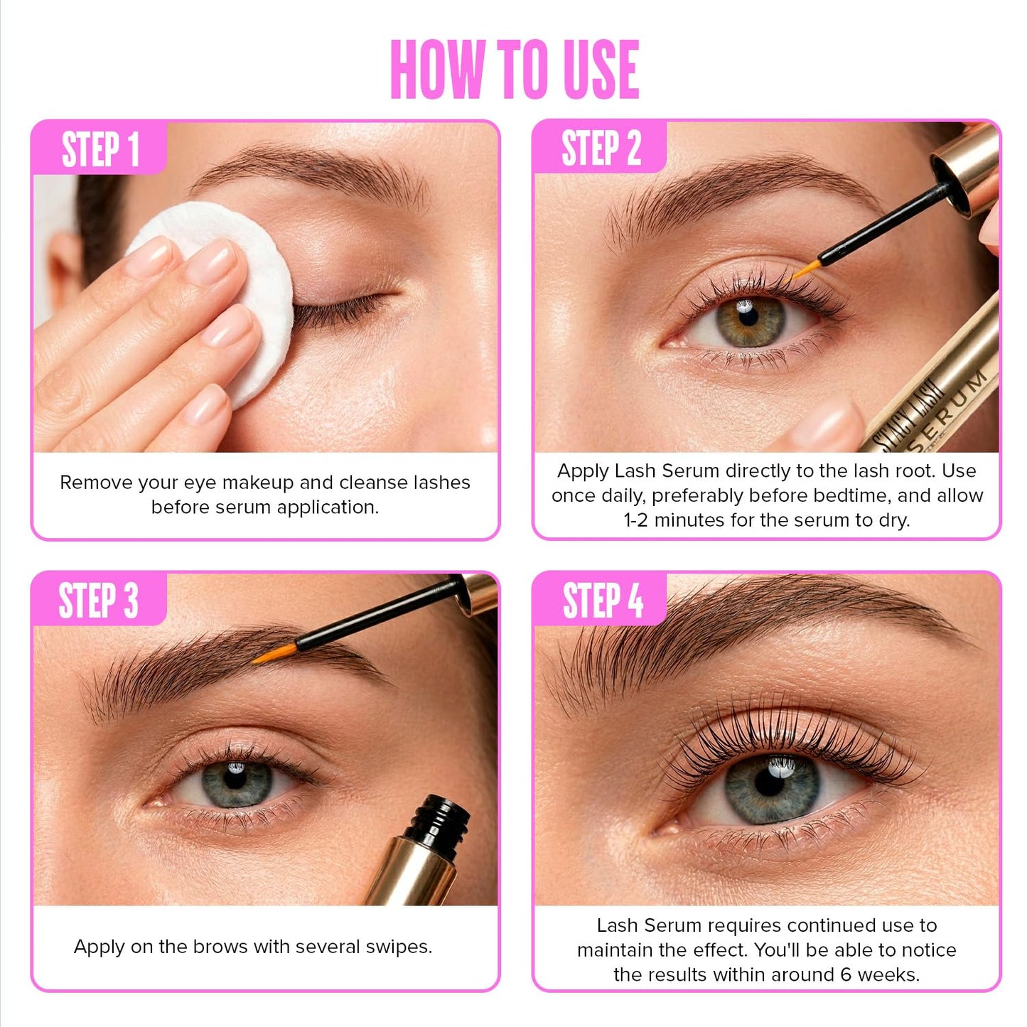 Stacy Lash Growth Serum (0.17fl.oz / 5ml) | Eyebrow & Eyelash Enhancing Serum for Natural Lashes & Brows
