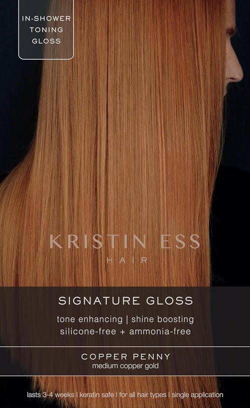 Kristin Ess Hair Copper + Auburn Hair Gloss - Shine Boosting Semi-Permanent Dye for Women - Vegan Treatment