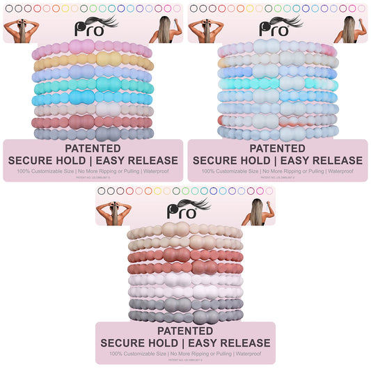 PRO Hair Tie - Easy-Release Clasp - Secure Hold - No Damage - Great for ANY Active Lifestyle (Spring Pack of 24)