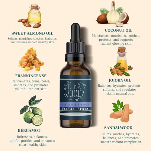 Frankincense & Bergamot Gift Set - Natural Face Cream & Serum for Men & Women | Vegan, Anti-Aging, Moisturizing