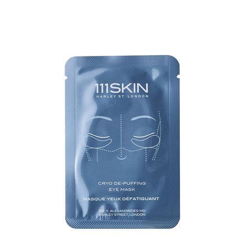 111SKIN Cryo De-Puffing Eye Mask - Hydrating Under Eye Patches with Seaweed Extract & Peptide Complex | 8 Pairs, Blue