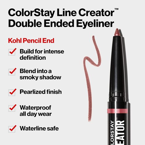 REVLON Liquid Eyeliner & Smoky Kohl Pencil - Waterproof ColorStay Eye Makeup, 0.004 oz, 152 Leathercraft