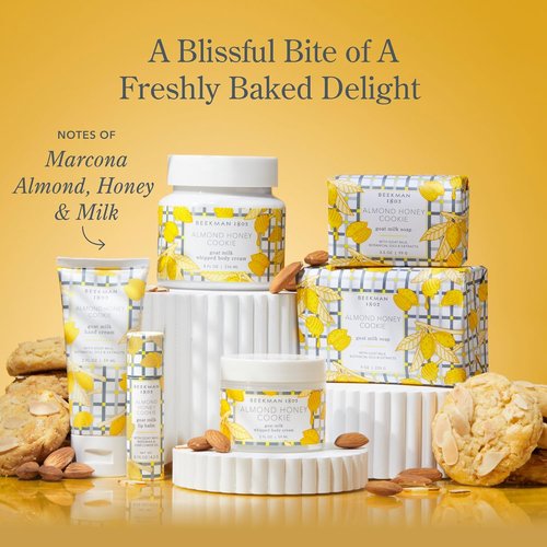 Beekman 1802 Goat Milk Hand Cream - Almond Honey Cookie Scent - 2 oz Moisturizing Lotion for Dry Skin