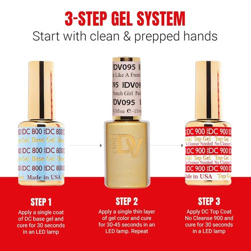 DND Gel Polish Set - Coquette Collection | UV/LED Gel & Air Dry Nail Lacquer Duo - 0.5 Fl Oz