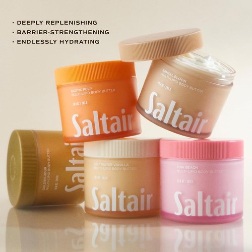 Saltair Multi-Lipid Body Butter - 24-Hour Hydration & Barrier Support - Ceramides, Coconut Oil & Shea Butter, Coral Coast, 10oz