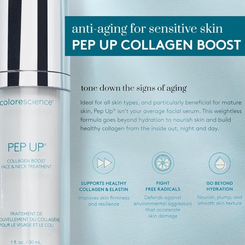Colorescience Pep Up Collagen Renewal Treatment - Boosts Collagen & Elastin Production | 10 Peptides for Youthful Skin