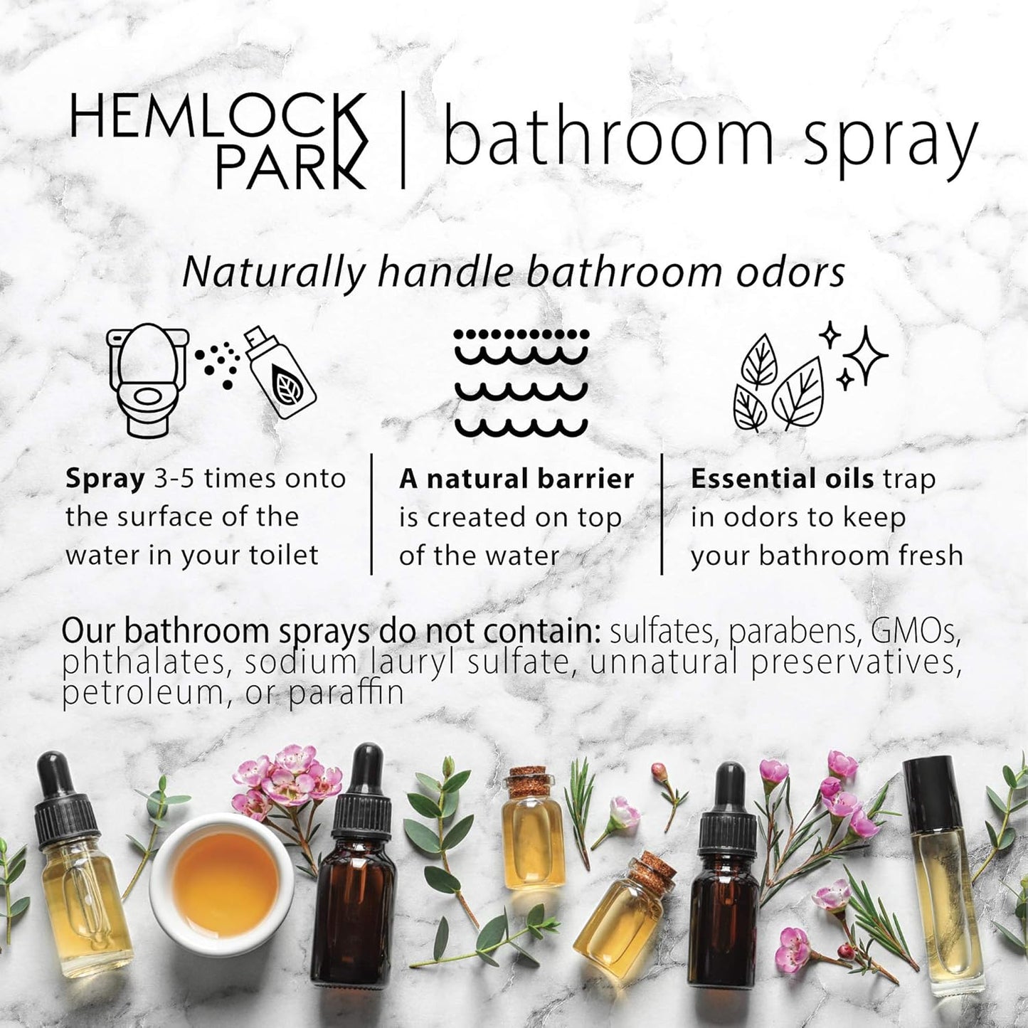 Hemlock Park Sea Salt Orchid Room & Linen Spray - Botanical Mist with Essential Oils | 4 oz Glass Bottle