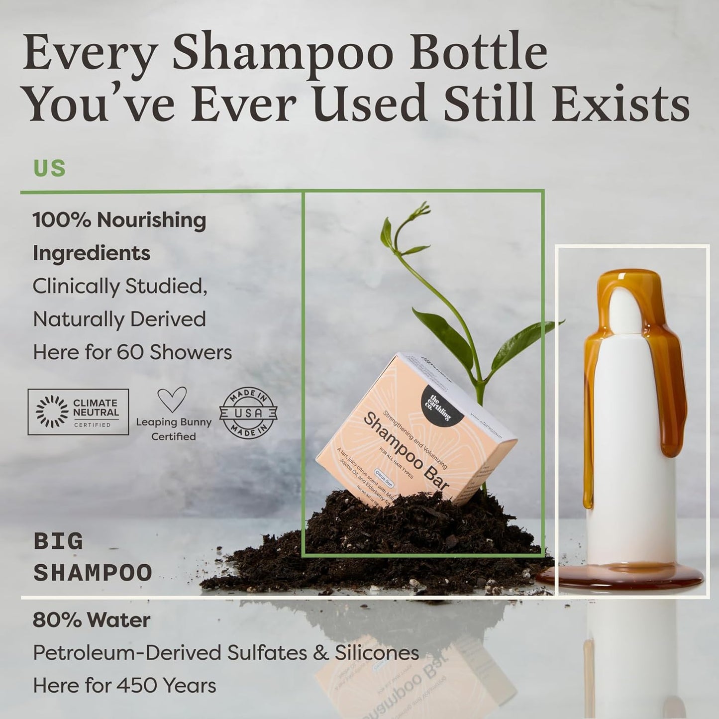 The Earthling Co. Volumizing Shampoo & Conditioner Bar Set - Thickening, Strengthening Formula for Fine Hair - Sulfate & Paraben Free (Vanilla Coconut)