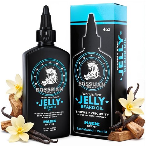 Bossman Jelly Beard Oil - Magic Scent for Men | Softens, Moisturizes & Conditions (4 oz)