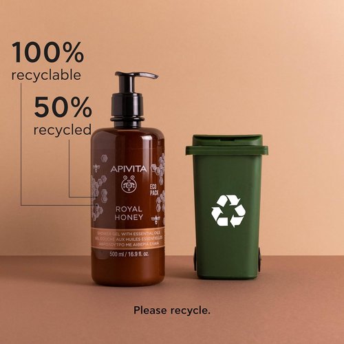 Apivita Shower Gel - Nourishing Essential Oils for Soft Skin | 16.9 Fl Oz