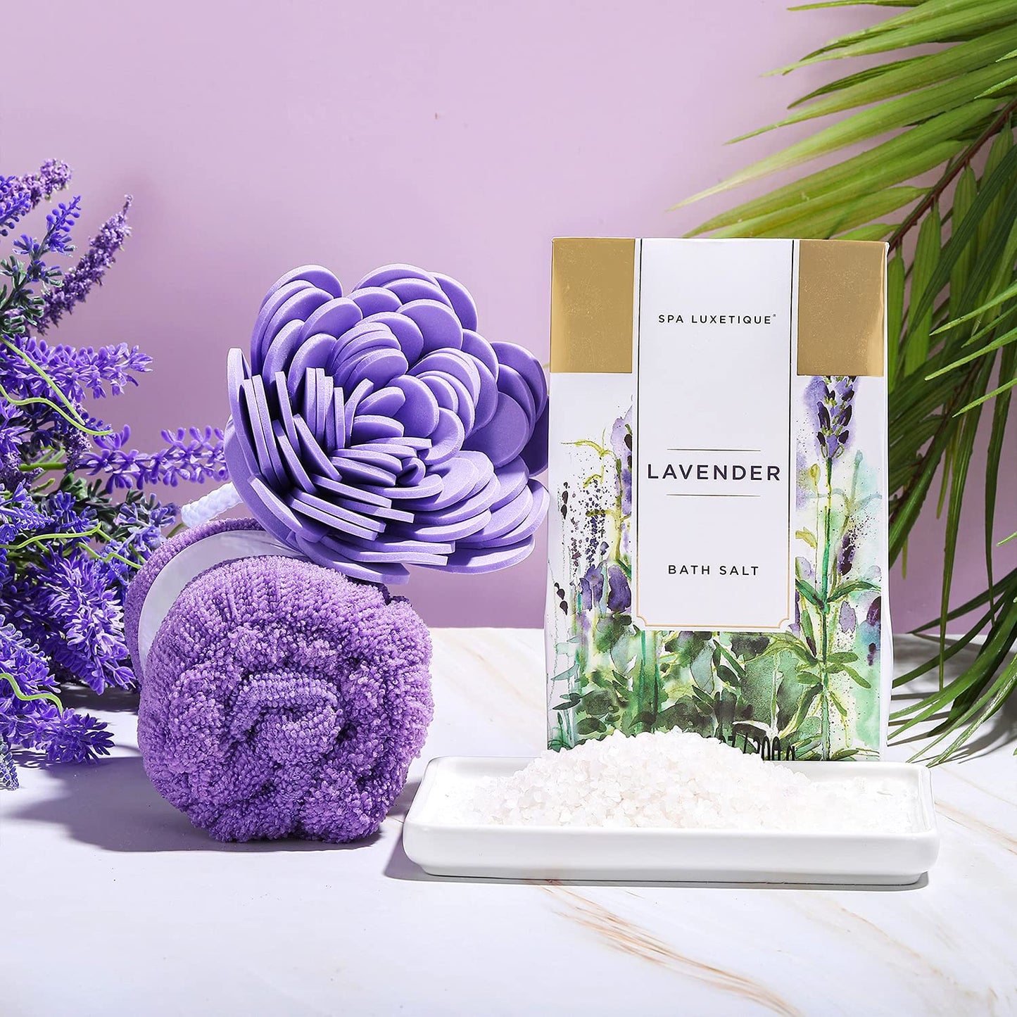 Spa Luxetique Lavender Spa Gift Basket - 12-Piece Relaxation Set for Women | Perfect Birthday & Mother's Day Gift