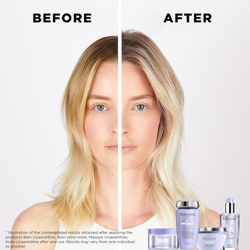 Kerastase Blond Absolu Ultra-Violet Purple Shampoo & Conditioner Set - Hydrates & Neutralizes Brassy Undertones for Lightened Hair