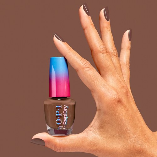 OPI RapiDry Impromptu You | Opaque Dark Brown Crème Quick Dry Nail Polish | Vegan, Smudge Proof, Fast Drying