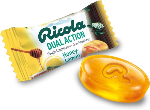 Ricola Honey Lemon Cough Drops - Dual Action Relief | 19 Count Pack