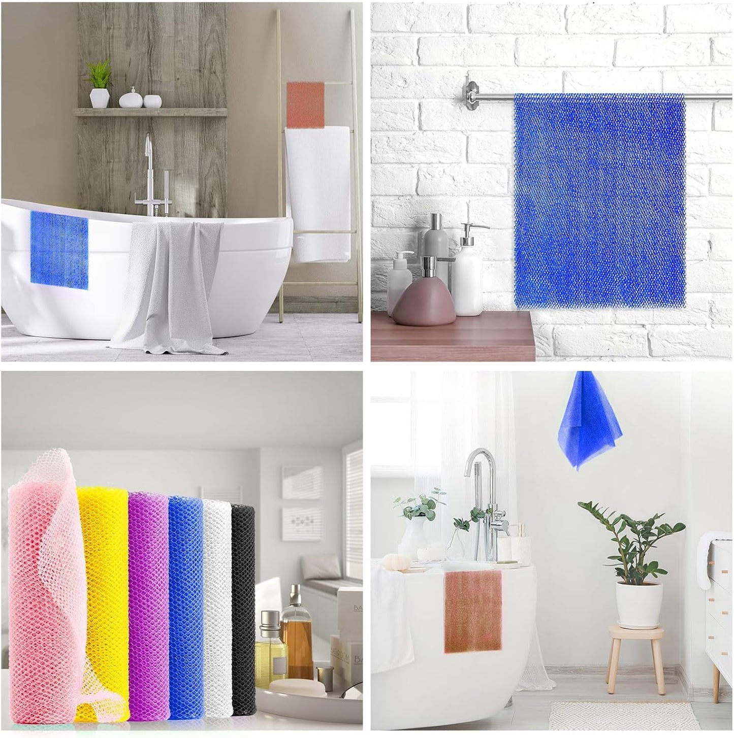 UJFQBH African Bath Sponge Set - 6 Exfoliating Shower Scrubbers for Smooth Skin | Multi-Color Options