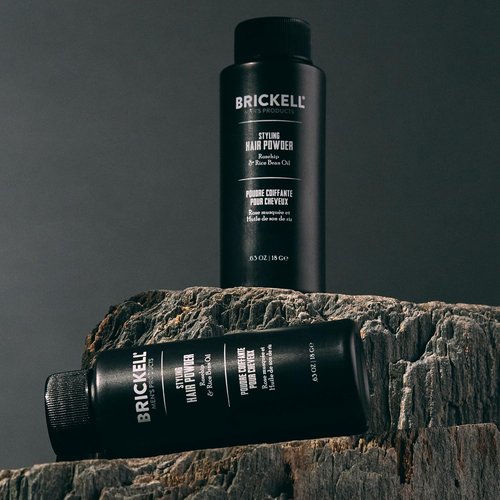 Brickell Men's Hair Powder - Natural & Organic Texturizing Powder for Volume | 18g, Fragrance-Free