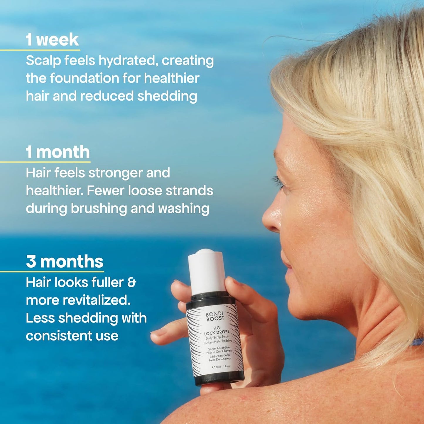 BondiBoost Hair Growth Lock Drops Serum - Non-Greasy Formula for Thicker, Fuller Hair | Vegan & Color-Safe