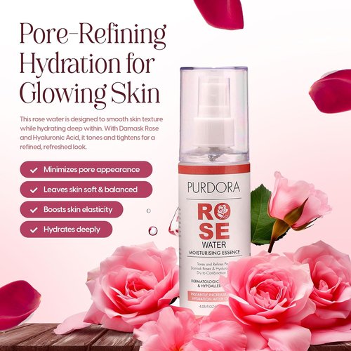 Regine Switzerland Rosewater Facial Mist - Hydrating Toner for Glowing Skin | Organic & Alcohol-Free, 4.05 Fl Oz