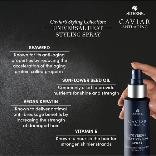Alterna Haircare CAVIAR Heat Styling Spray - Anti-Aging Formula | 4.2 Fl Oz | Frizz Control & Detangling for All Hair Types