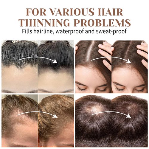MSMEESUYA Hairline Powder Instantly, Fill In Fine or Root Touch up powder,Thinning Hair Instantly Thicker Touch Up for Windproof&Sweatproof, Darkroot touch up for Men & Women (BLACK丨4g/0.14Ounce)