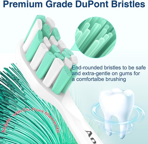 Aoremon Replacement Brush Heads for Philips Sonicare C2 & C1 | 10 Pack Compatible Electric Toothbrush Heads