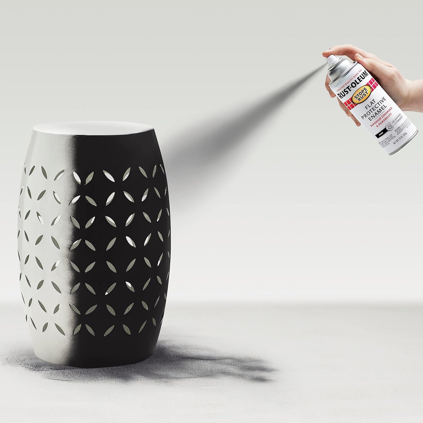 Rust-Oleum 7776830 Stops Rust Spray Paint, 12 oz, Flat Black