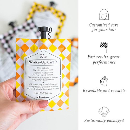 Davines The Wake-Up Circle | Invigorating Hair Mask for Stressed Scalp & Hair - Restores Energy & Volume, 1.69 Fl Oz