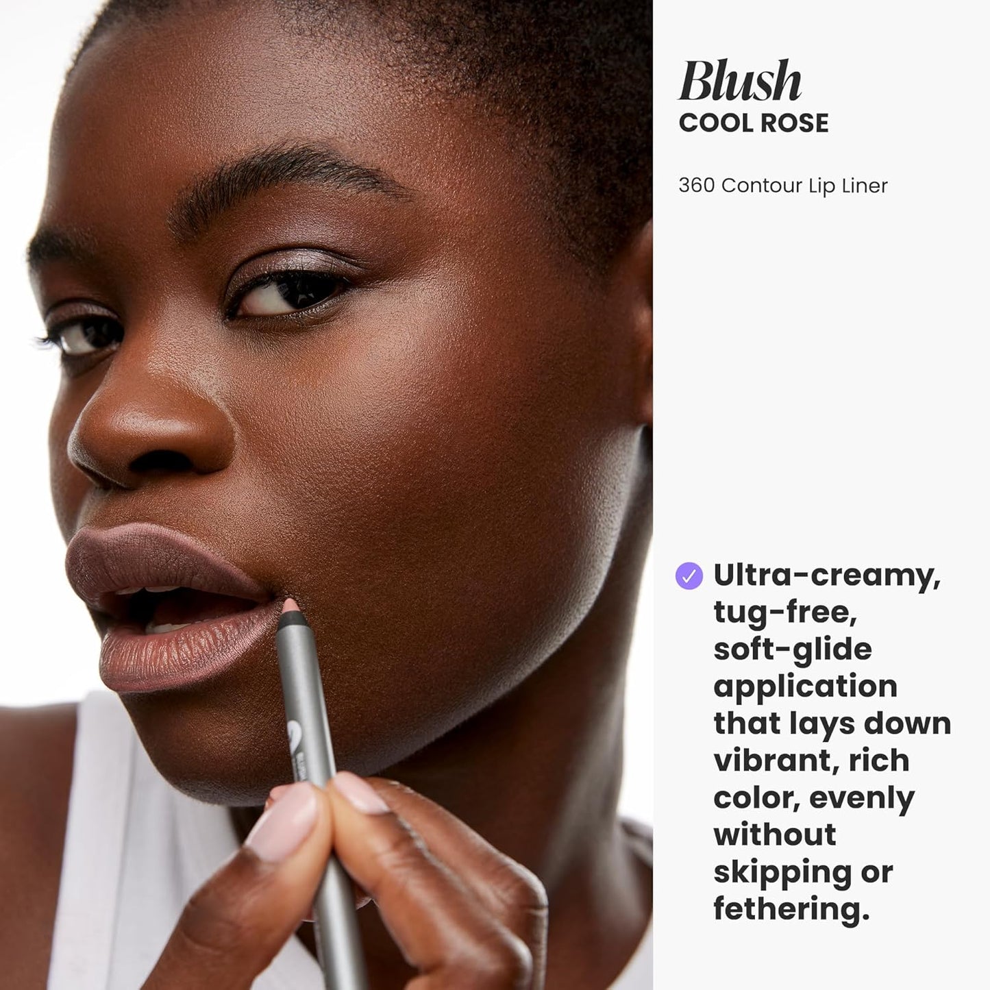 Wonderskin Lipliner Pencil - Long-Lasting, Waterproof Nude Lip Liner | 360 Contour Blush Shade