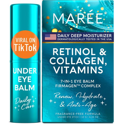 MAREE Under Eye Balm Stick with Retinol & Ceramide Complex – Facial Moisturizer for Dark Circles & Wrinkles – Under Eye Brightener Stick, Anti-Wrinkle Hydrating Face Skincare